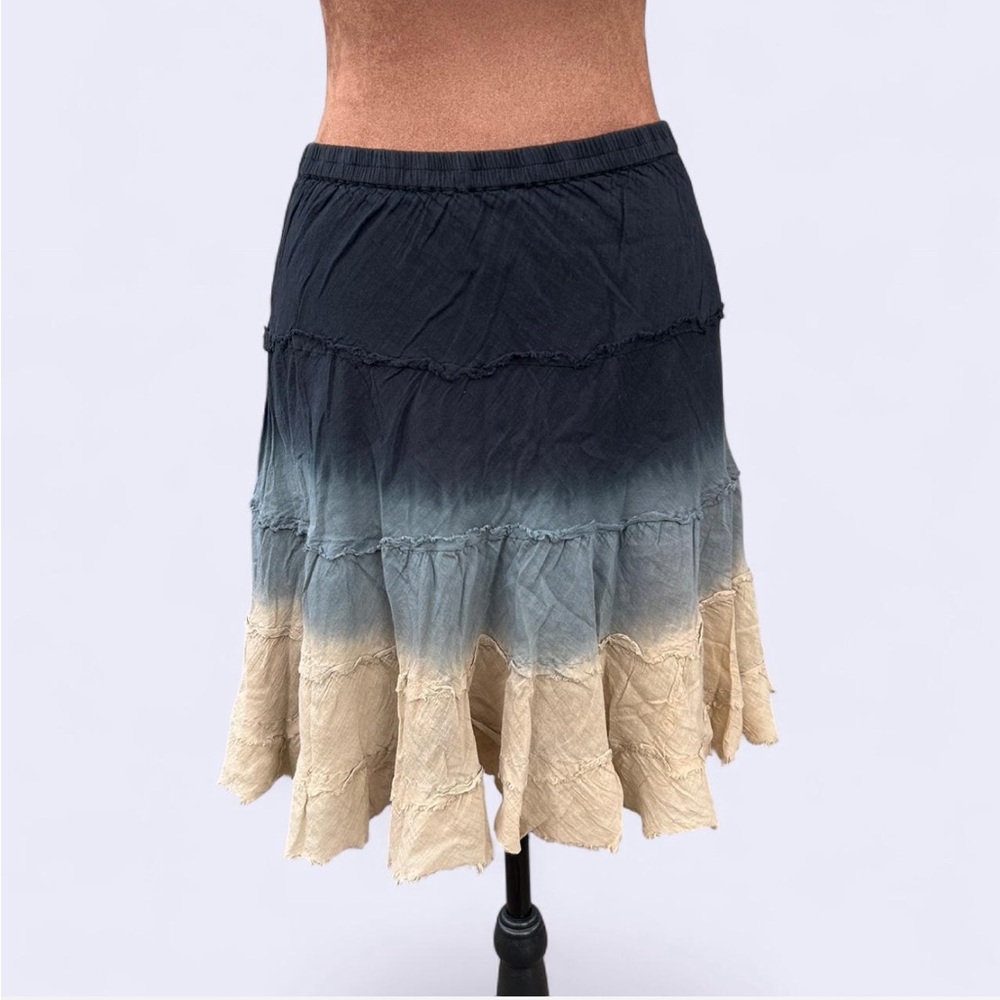 Solitaire grey & cream ombré midi ruffle skirt w elastic waistband - Picture 1 of 5